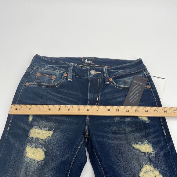 New ROCK REVIVAL REMIX Jean Size 25 Dark Wash Distressed Ankle Skinny - Picture 7 of 10